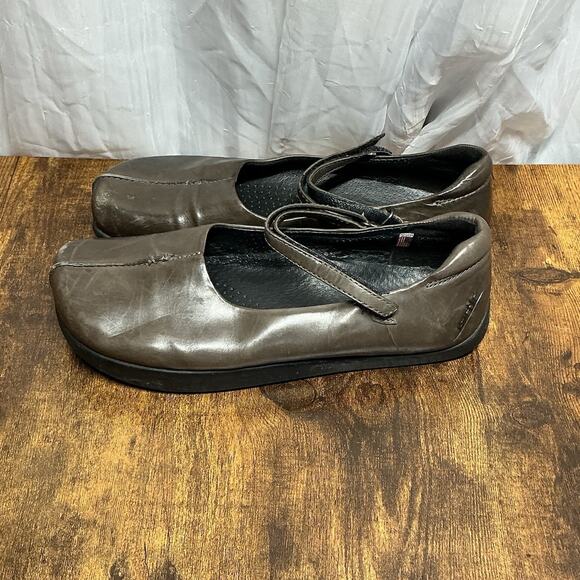 Womens 8.5 B Kalso Earth Solar Mary Jane Strap Shoes Brown Leather Negative Heel - Picture 1 of 13